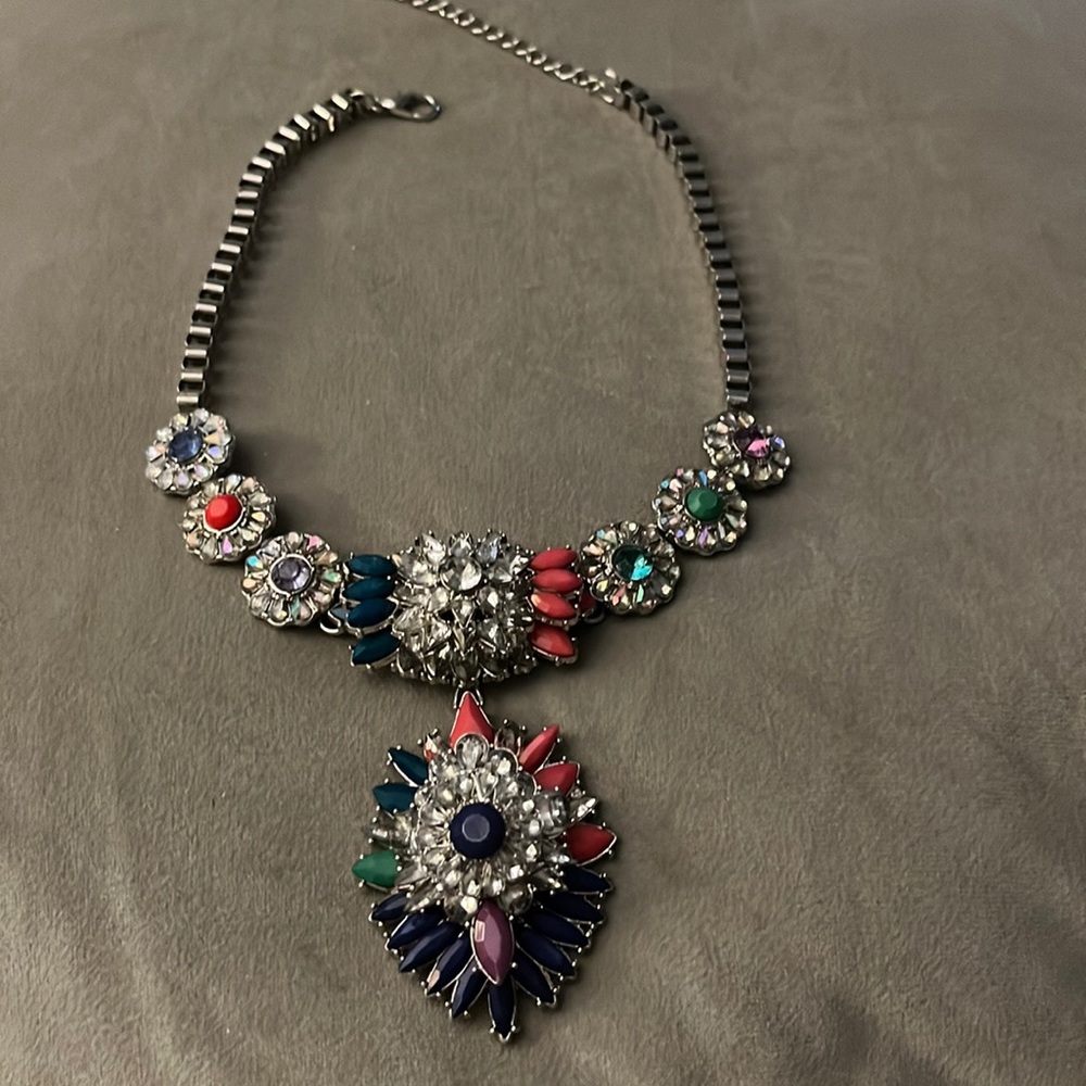 Multi color statement necklace